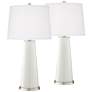 Winter White Leo Table Lamp Set of 2 with Dimmers