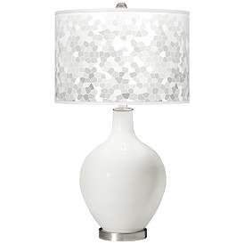 Image1 of Winter White Mosaic Giclee Ovo Table Lamp