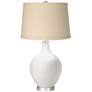 Winter White Oatmeal Linen Shade Ovo Table Lamp