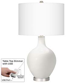 Image1 of Winter White Ovo Table Lamp With Dimmer