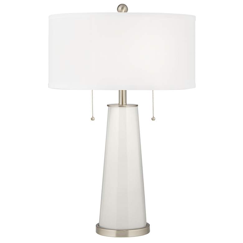 Image 2 Winter White Peggy Glass Table Lamp With Dimmer