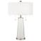 Winter White Peggy Glass Table Lamp With Dimmer