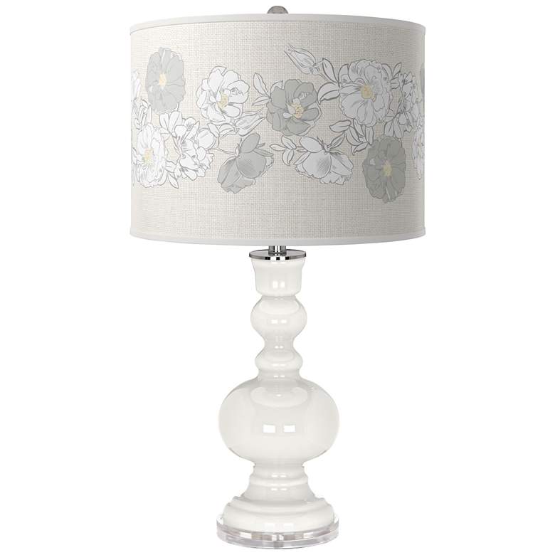 Image 1 Winter White Rose Bouquet Apothecary Table Lamp