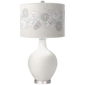 Image1 of Winter White Rose Bouquet Ovo Table Lamp