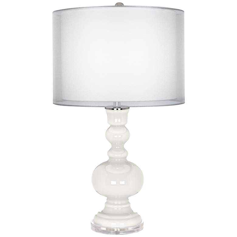 Image 1 Winter White Sheer Double Shade Apothecary Table Lamp