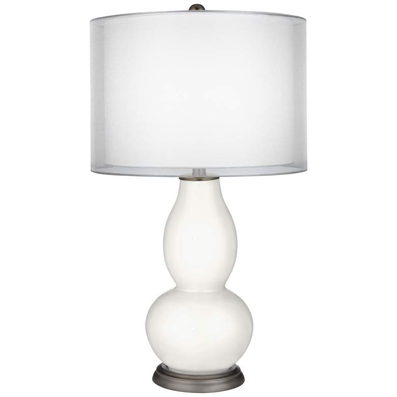 Image 1 Winter White Sheer Double Shade Double Gourd Table Lamp
