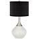 Winter White Spencer Table Lamp w/ Black Scatter Gold Shade