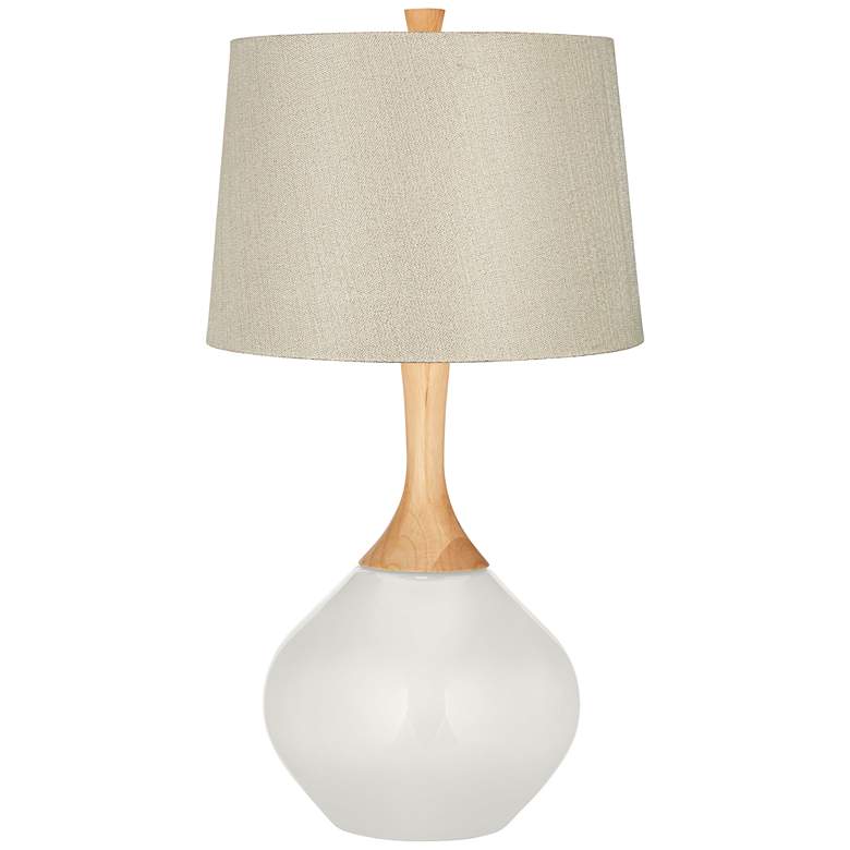 Image 1 Winter White Textured Linen Silver Shade Wexler Table Lamp