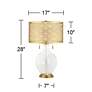 Winter White Toby Brass Metal Shade Table Lamp