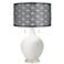 Winter White Toby Table Lamp With Black Metal Shade
