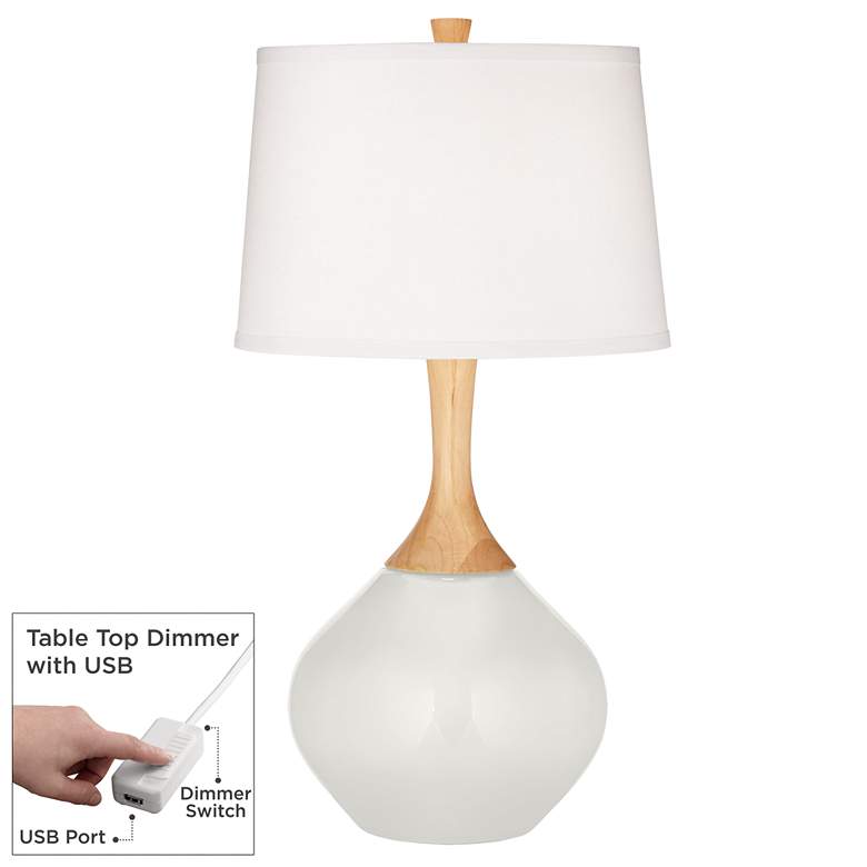 Image 1 Winter White Wexler Table Lamp with Dimmer