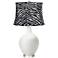 Winter White Zebra Stripe Shade Ovo Table Lamp