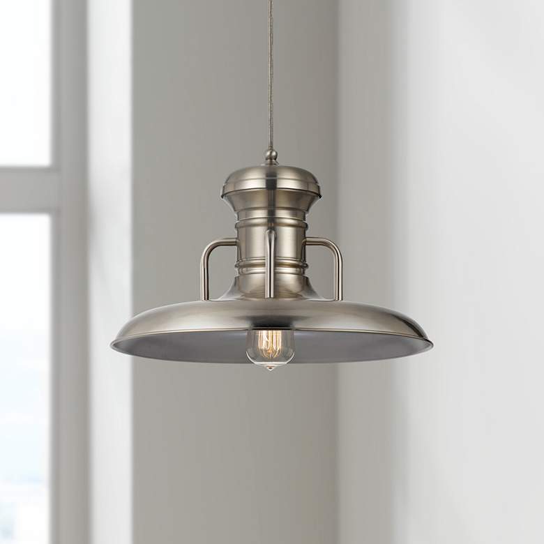 Image 1 Winterset 16 inch Wide Brushed Steel Pendant Light