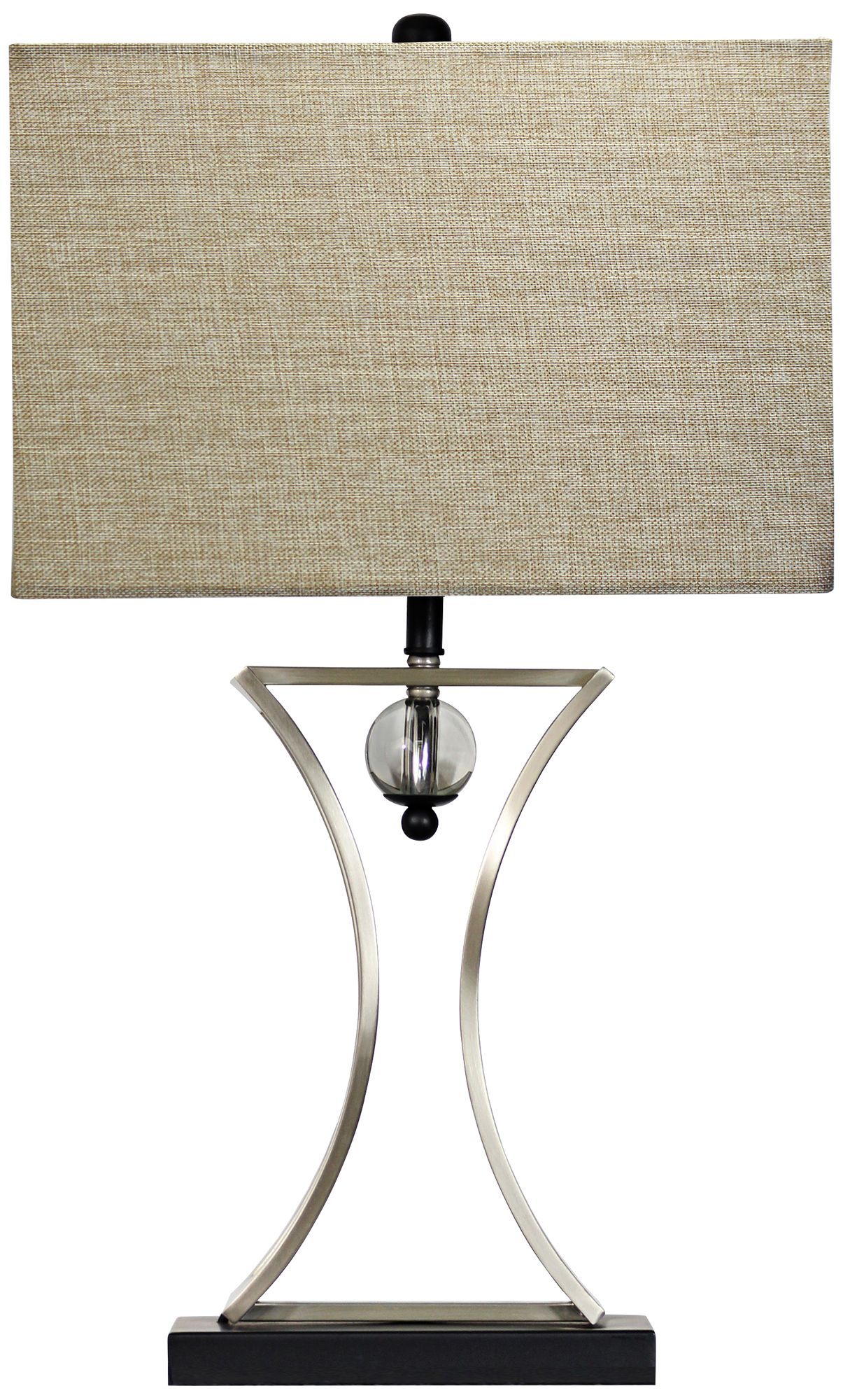 Winthrop Brushed Chrome and Matte Black Table Lamp 7K021 Lamps Plus