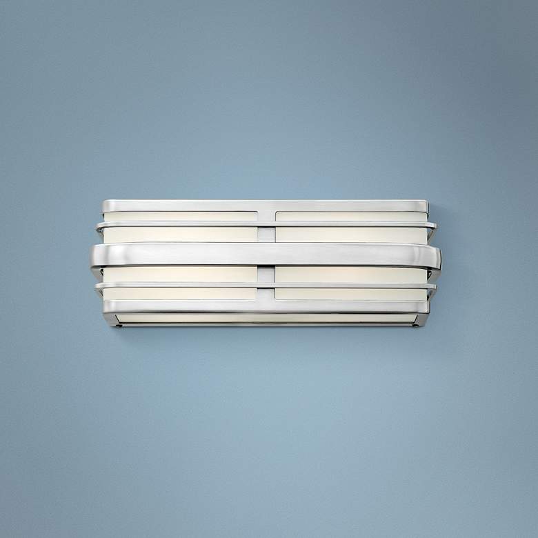 Image 1 Winton 15 1/2" Wide Nickel Vanity Light by Hinkley