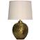 Winton Antique Brass Floral Design Embossed Metal Table Lamp
