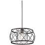 Wire Cage 14" Metal and Clear Glass Pendant Light