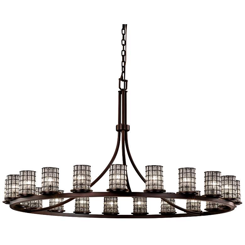 Image 2 Wire Glass Dakota 60 inch W Dark Bronze 21-Light Chandelier