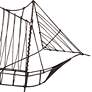 Wire Sailboat 13" Wide Gray Iron Sculpture