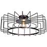 2_Wired 23 1/4" Wide Black LED Ceiling Light