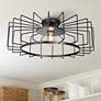 1_Wired 23 1/4" Wide Black LED Ceiling Light
