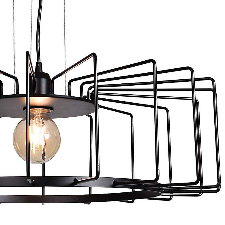 Image 3 Wired 23 1/4" Wide Black LED Pendant Light more views