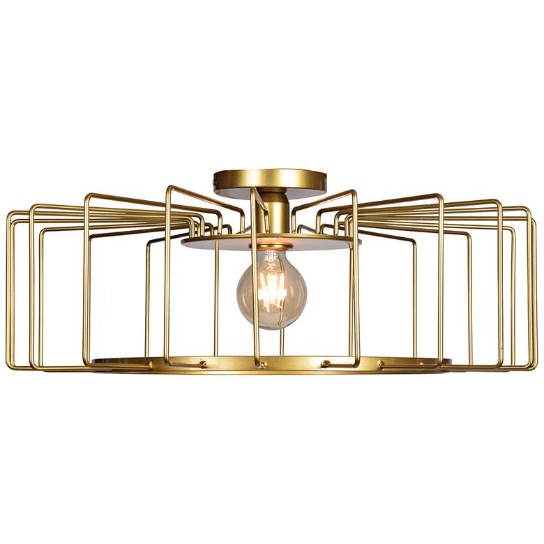 Image 2 Wired 23 1/4 inch Wide Gold LED Ceiling Light