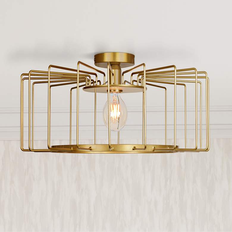 Image 1 Wired 23 1/4" Wide Gold LED Ceiling Light