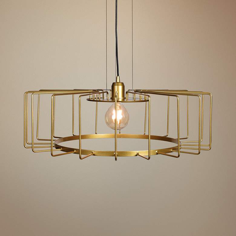 Image 1 Wired 23 1/4 inch Wide Gold LED Pendant Light