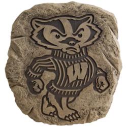 Wisconsin Bucky Badger 11&quot;H Trevia Graystone Stepping Stone