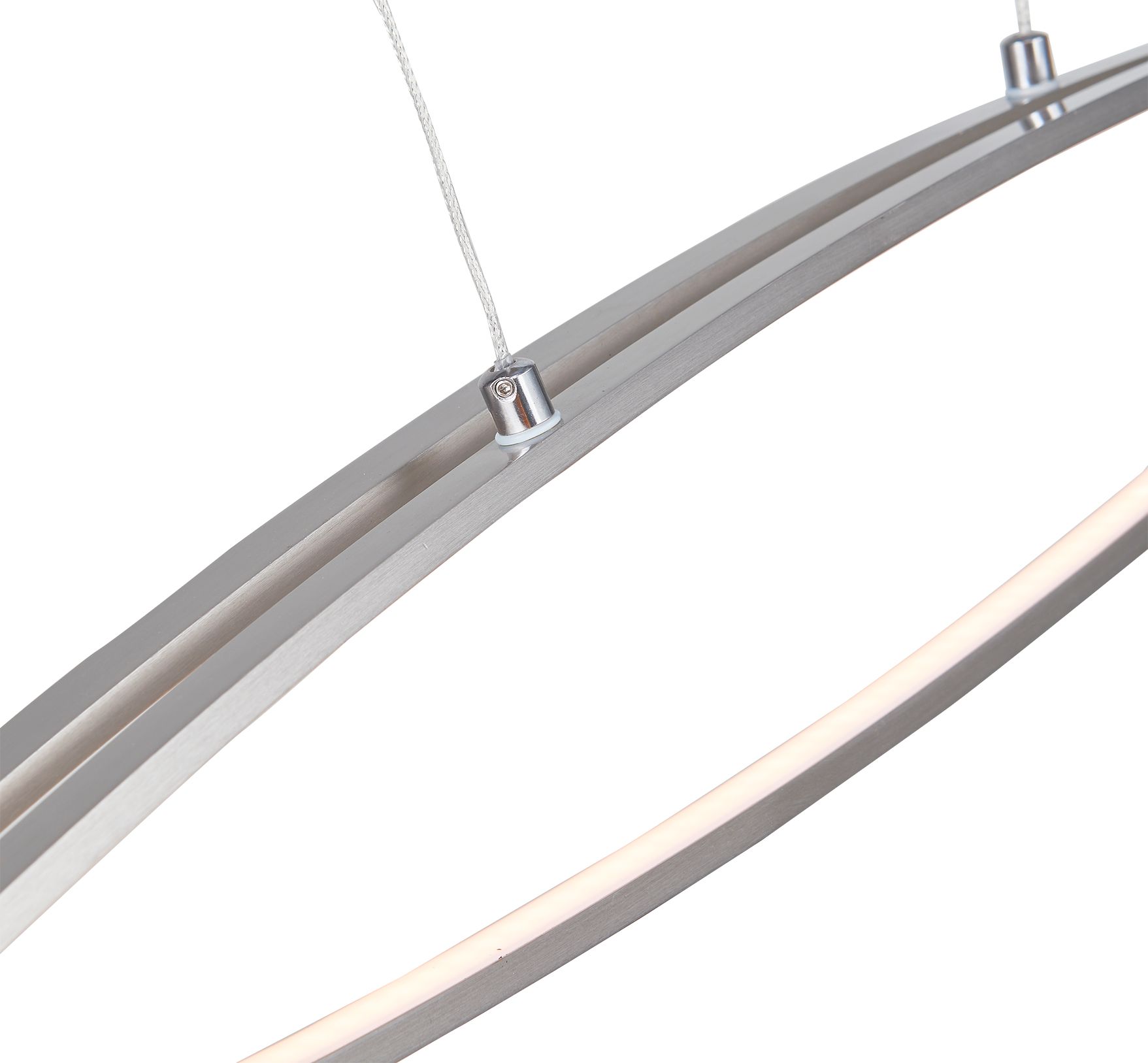 Image 4 Wishbone 45 1/2"W Brushed Nickel 3-Light LED Linear Pendant more views