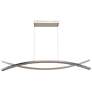 1_Wishbone 46 1/2"W Brushed Nickel 5-Light LED Linear Pendant