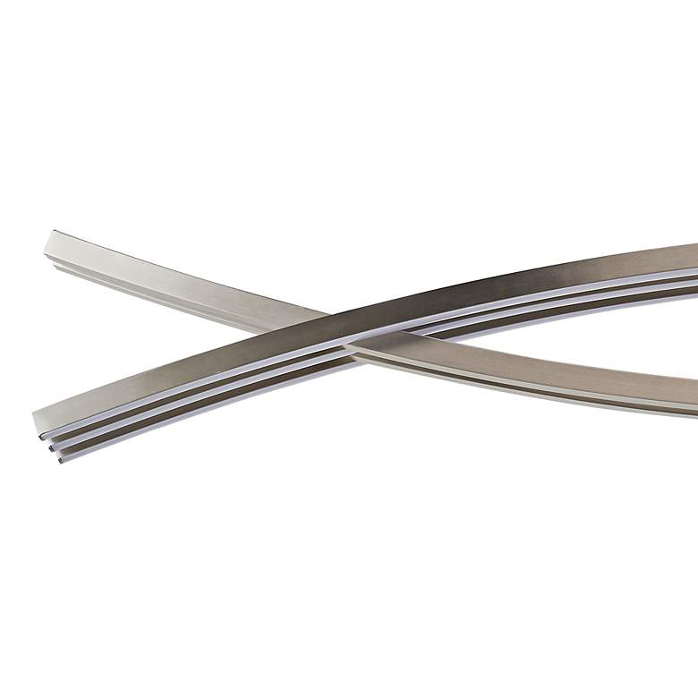 Image 2 Wishbone 46 1/2"W Brushed Nickel 5-Light LED Linear Pendant more views