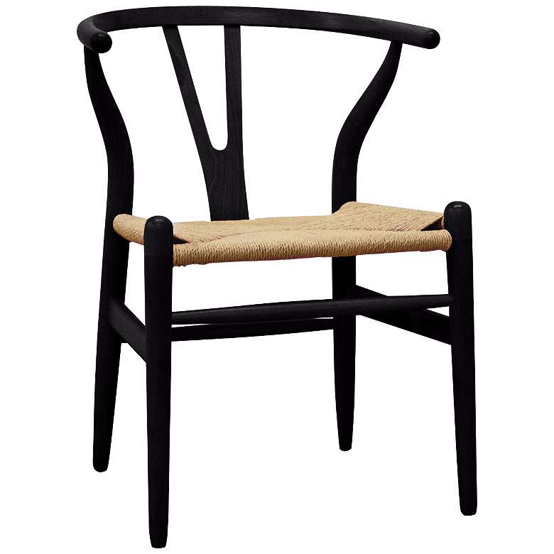 Image 1 Wishbone Black Wood Dining Chair
