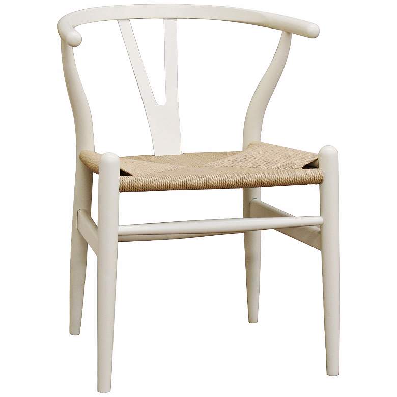 Image 1 Wishbone White Wood Chair