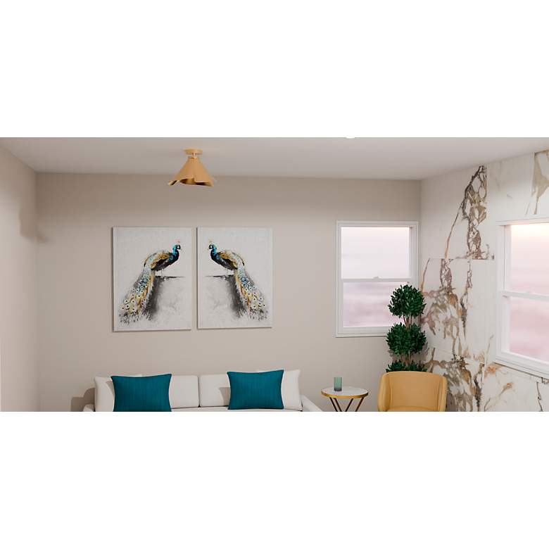 Image 6 Wisp 1-Light Light Gold Semi-Flush Mount more views