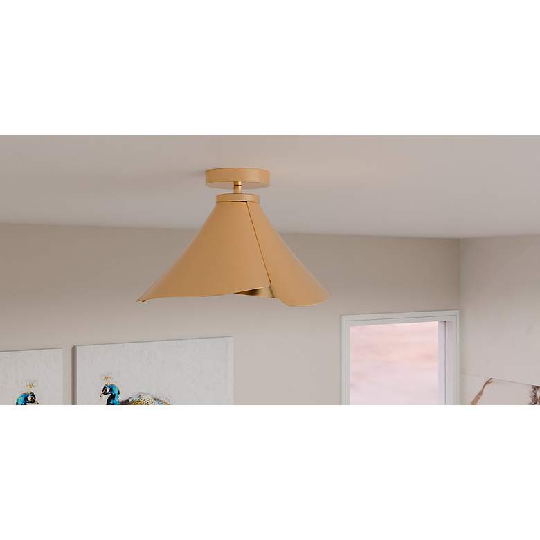 Image 7 Wisp 1-Light Light Gold Semi-Flush Mount more views