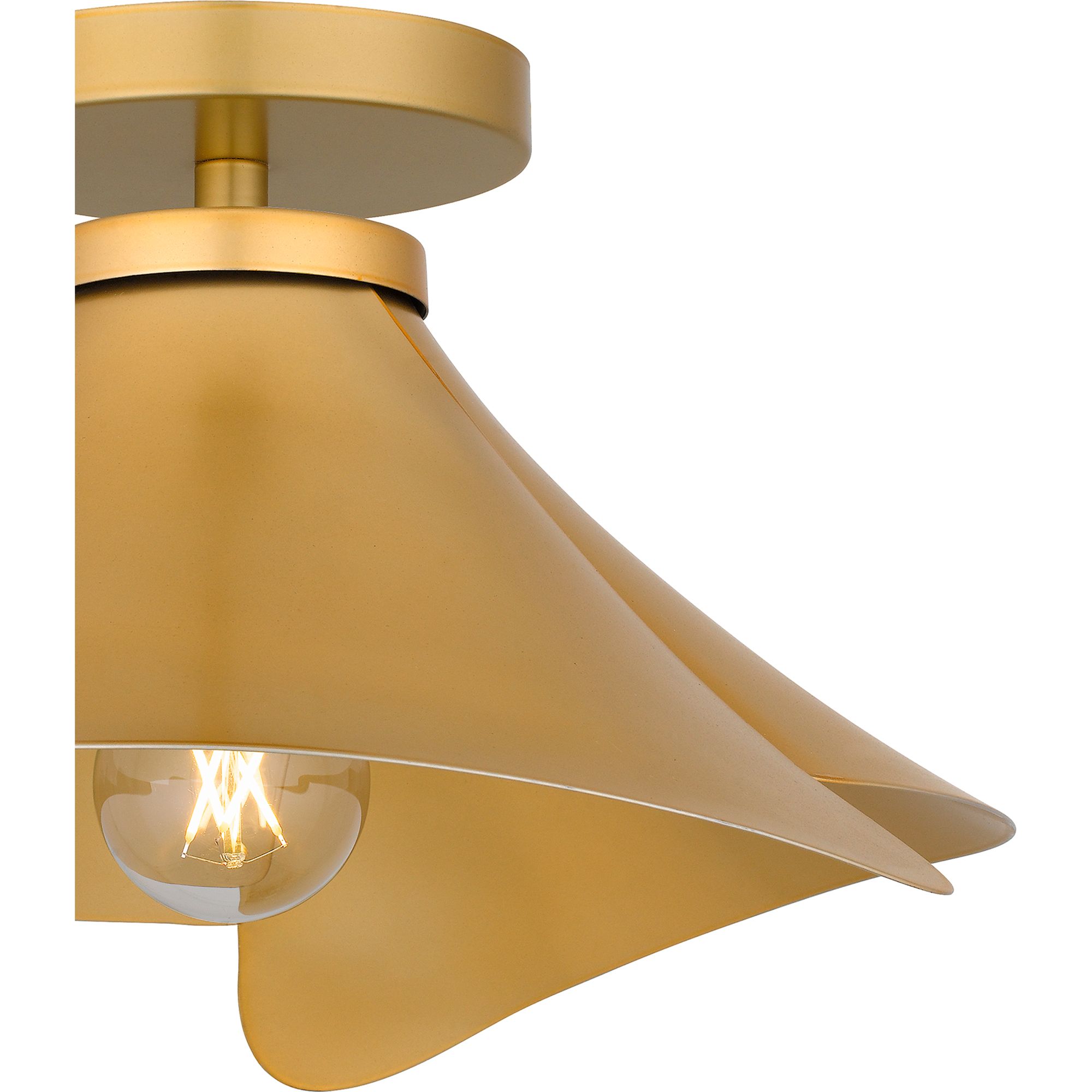 Wisp 1-Light Light Gold Semi-Flush Mount