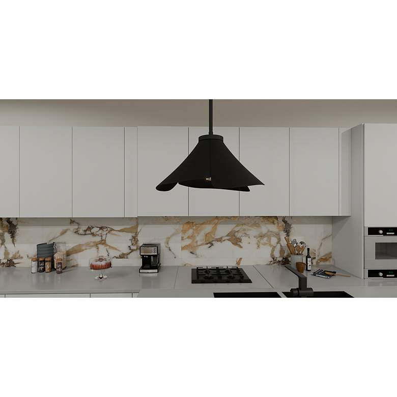 Image 7 Wisp 1-Light Matte Black Pendant Light more views