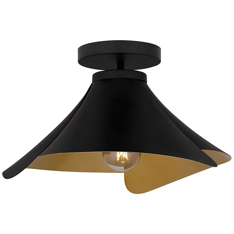 Image 2 Wisp 1-Light Matte Black Semi-Flush Mount