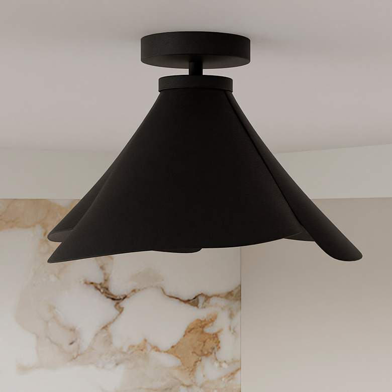 Image 1 Wisp 1-Light Matte Black Semi-Flush Mount