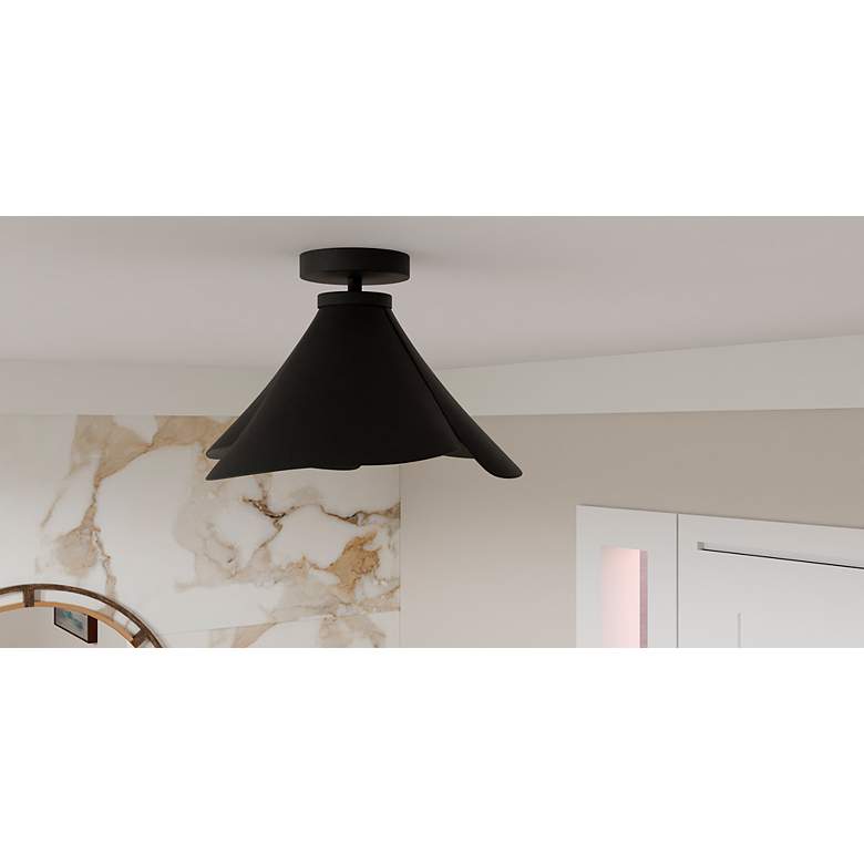 Image 7 Wisp 1-Light Matte Black Semi-Flush Mount more views