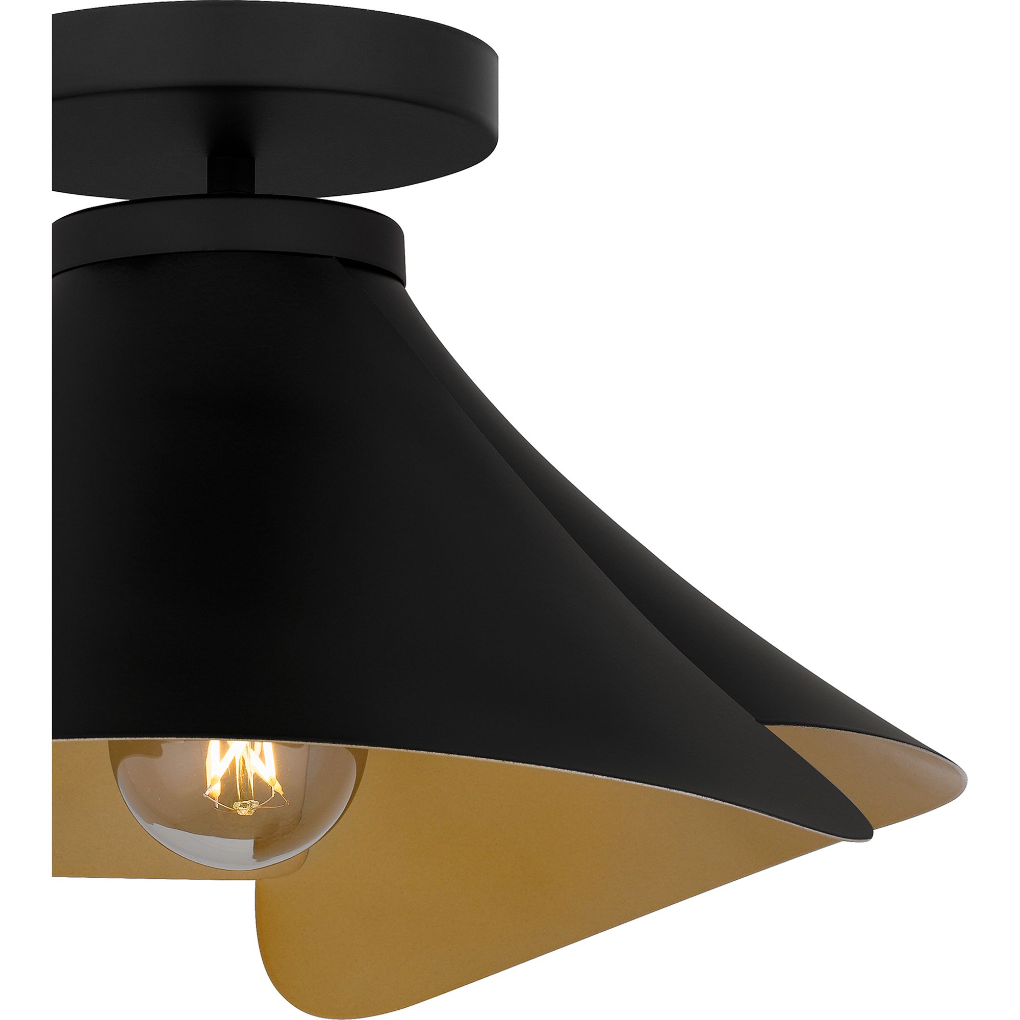 Wisp 1-Light Matte Black Semi-Flush Mount