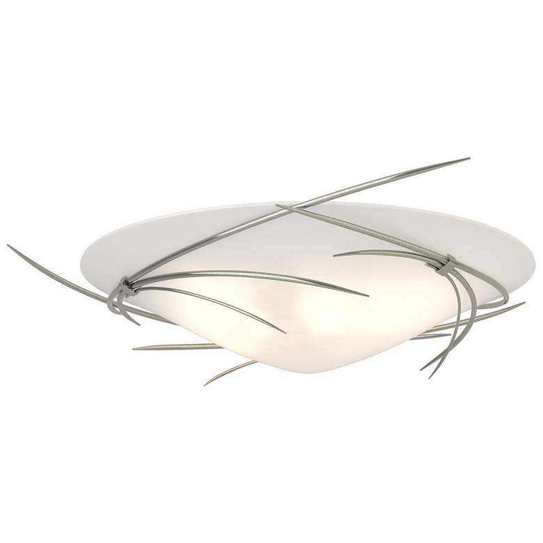 Image 1 Wisp 24.9 inch Wide Sterling Semi-Flush With Opal Glass
