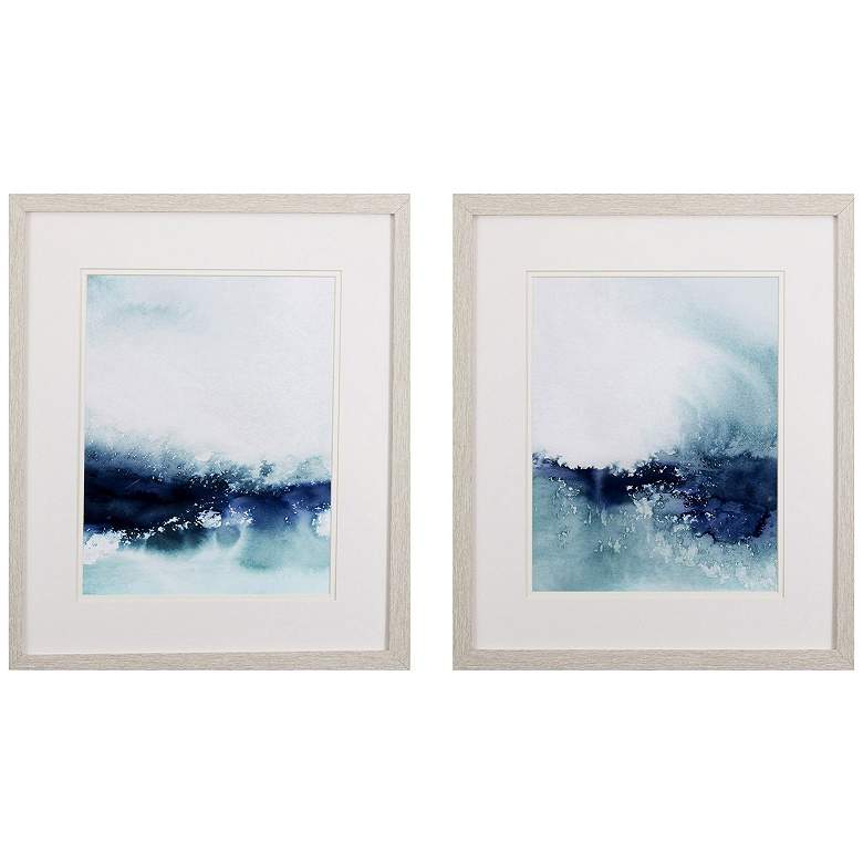 Image 1 Wispy Waves 17"W x 20"H Framed Art Set of 2