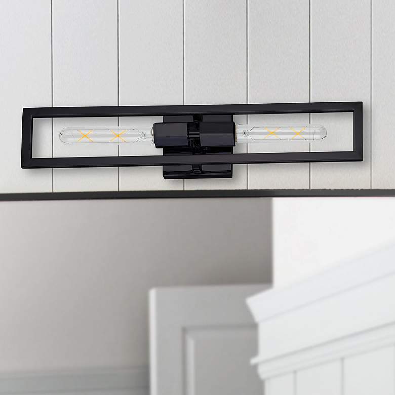 Image 1 Wisteria 22" High Matte Black 2-Light Wall Sconce