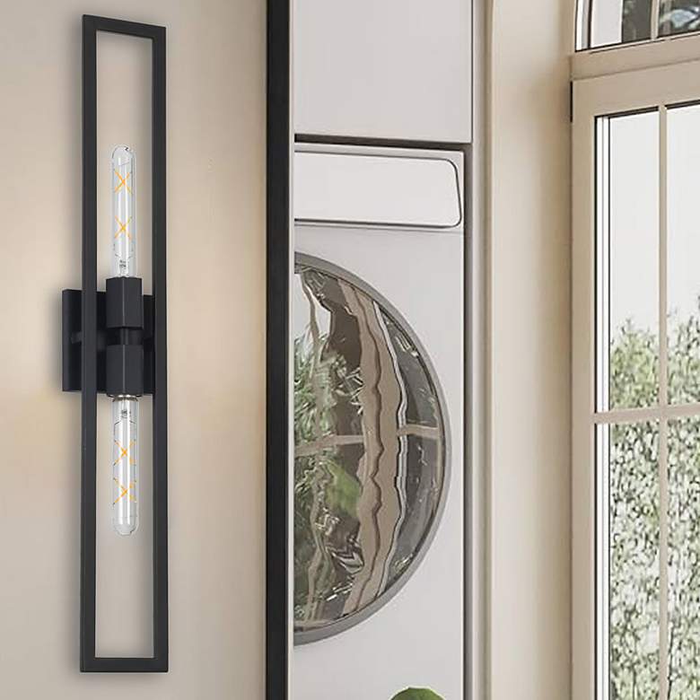 Image 1 Wisteria 29" High Matte Black 2-Light Wall Sconce