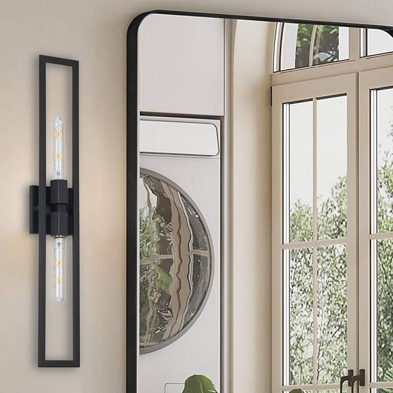 Image 4 Wisteria 29" High Matte Black 2-Light Wall Sconce more views