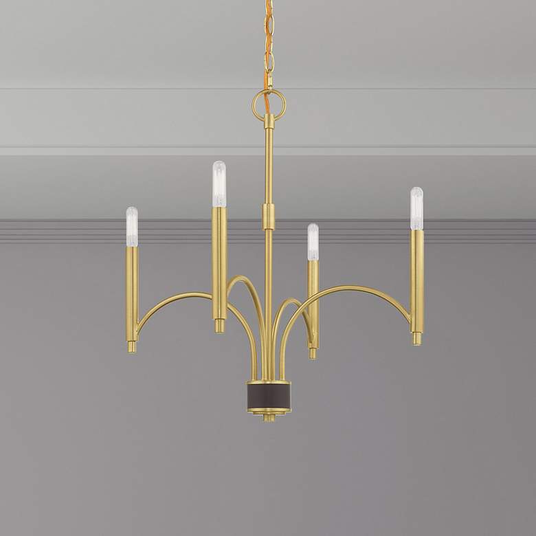 Image 1 Wisteria 4 Light Satin Brass Mini Chandelier