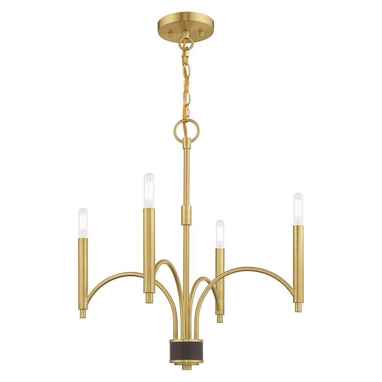 Image 4 Wisteria 4 Light Satin Brass Mini Chandelier more views